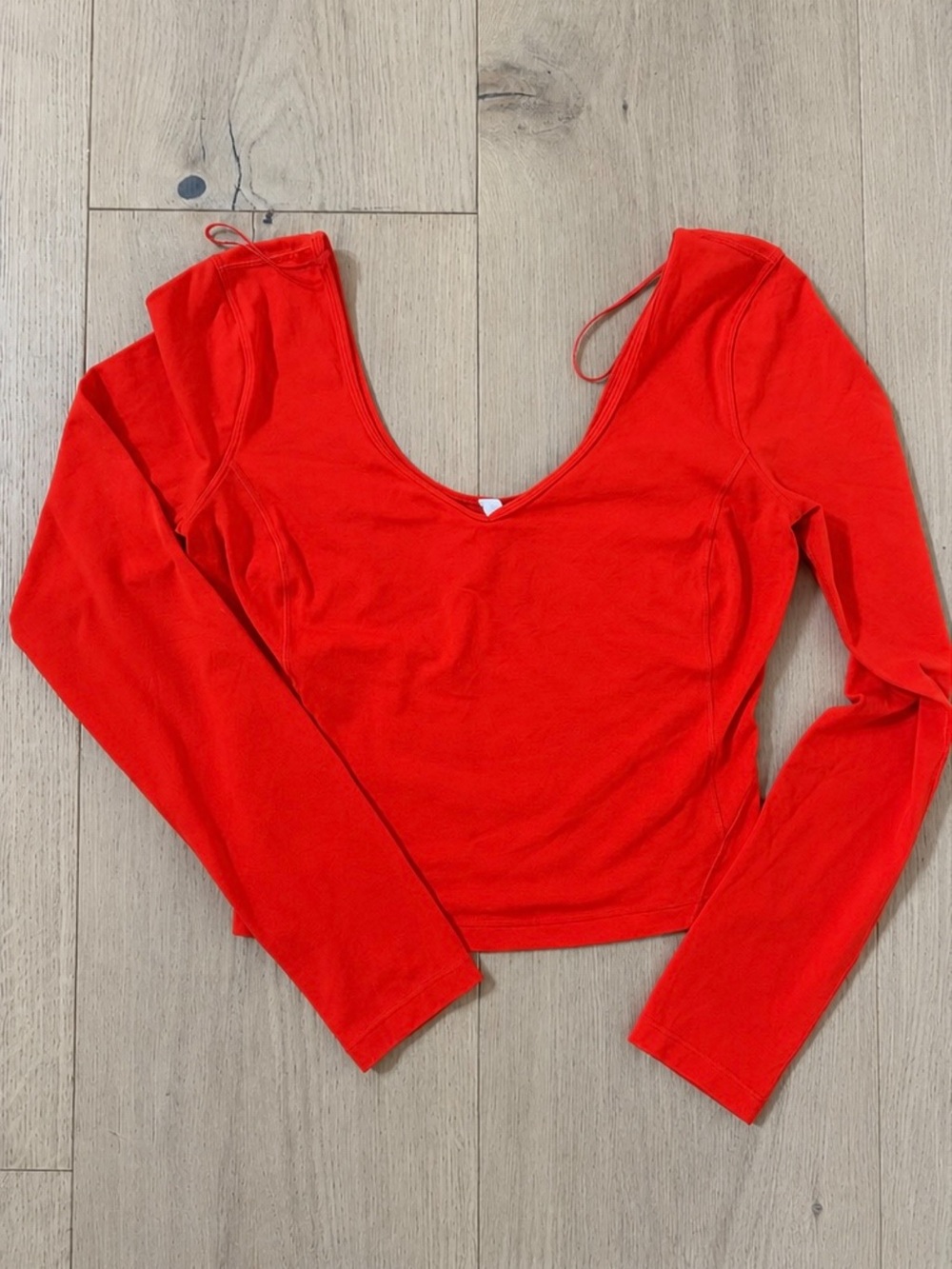 lululemon athletica orange/red Long-Sleeve Scoop V Crop Top